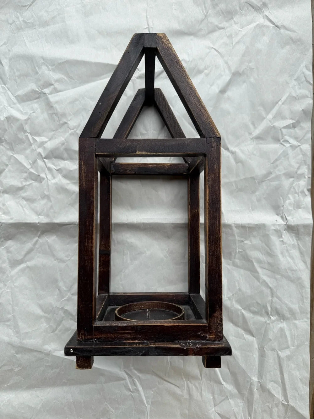 Rustic Brown Wooden Lantern